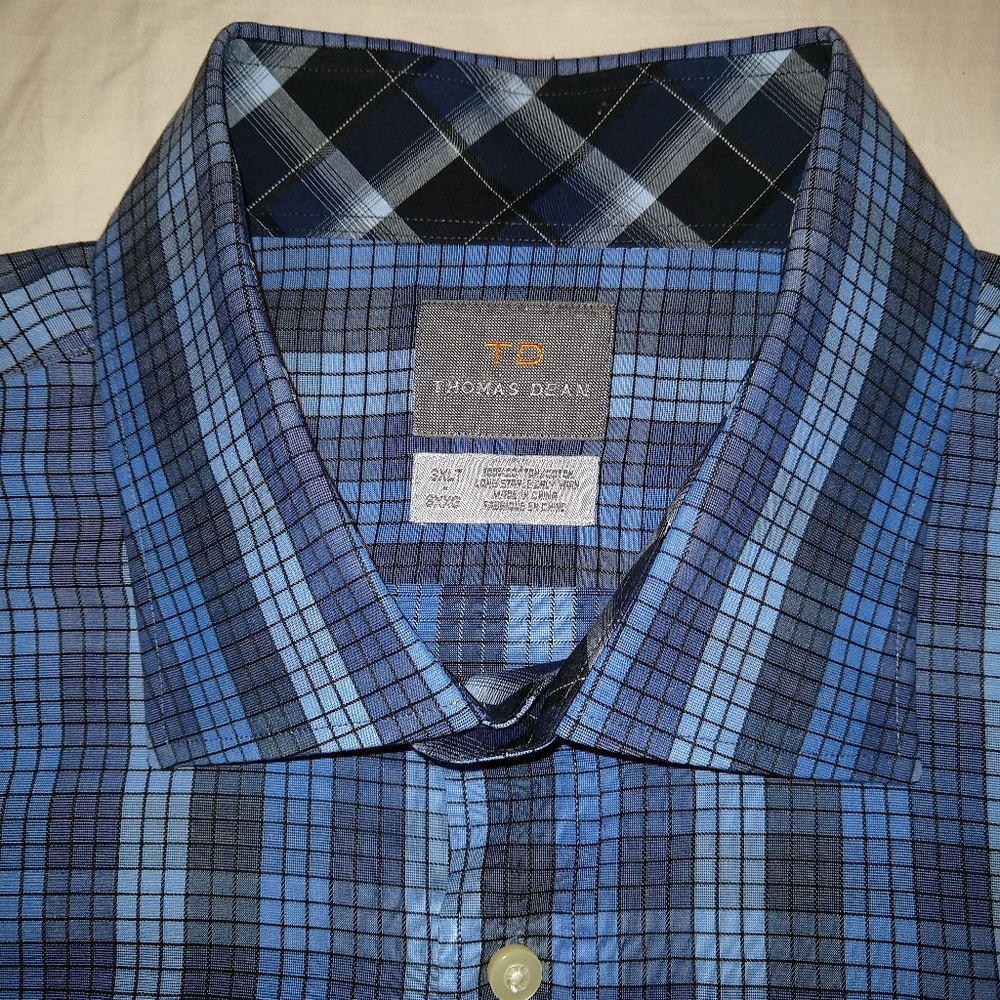Thomas Dean Blues and Grey Shirt 3XLT